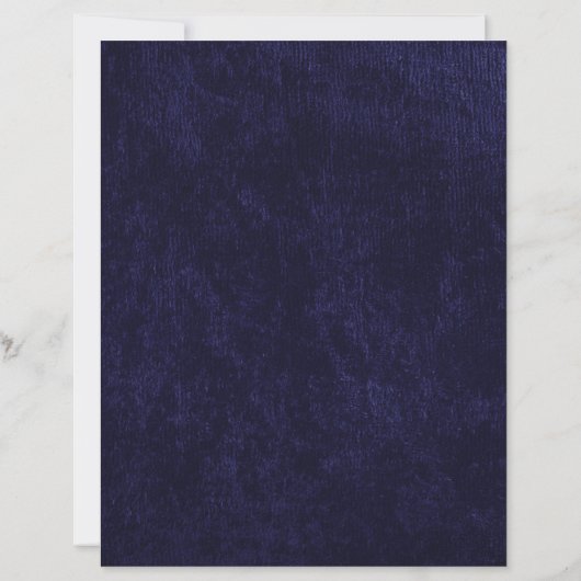 Elegant Navy Blue Velvet White Wedding Program (裏面)