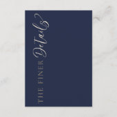 Elegant Navy Blue Wedding Details エンクロージャーカード (正面)