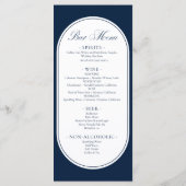 Elegant Navy Blue Wedding Dinner Menu & Bar Menu メニュー (裏面)