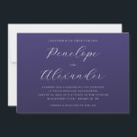 Elegant Navy Blue Wedding Invitation 招待状<br><div class="desc">This elegant wedding invitation features a sophisticated navy blue background with crisp white typography, creating a classic and refined aesthetic. The layout is centered and balanced, showcasing the names in flowing cursive script while maintaining symmetry throughout. Customizable placeholders allow for personalization of dates, times, and locations, making it versatile for...</div>