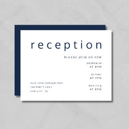Elegant Navy Blue Wedding Reception with Typograph エンクロージャーカード