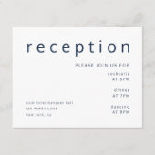 Elegant Navy Blue Wedding Reception with Typograph エンクロージャーカード (正面)