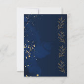 Elegant Navy Blue Wedding Response Card Template 出欠カード (裏面)