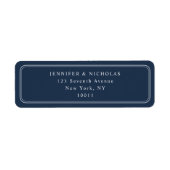 Elegant Navy Blue Wedding Return Address ラベル (正面)