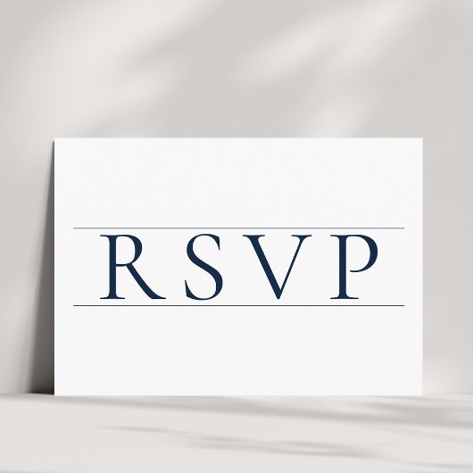 Elegant Navy Blue Wedding RSVP Card