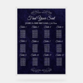 Elegant Navy Blue Wedding Seating Chart  アクリルサイン (正面)