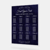 Elegant Navy Blue Wedding Seating Chart  アクリルサイン (傾斜)