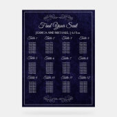 Elegant Navy Blue Wedding Seating Chart  アクリルサイン (正面)