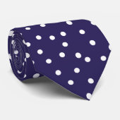 Elegant Navy Blue White Dots Pattern Groom Gift   ネクタイ (ロール)