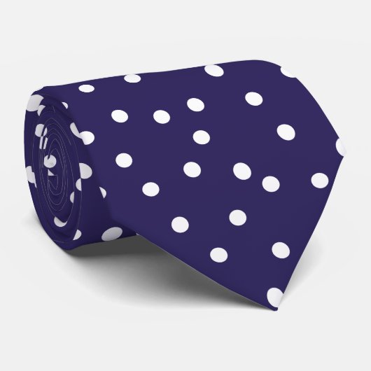 Elegant Navy Blue White Dots Pattern Groom Gift   ネクタイ (ロール)