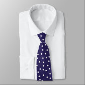 Elegant Navy Blue White Polka Dots  Groom Gift   ネクタイ (タイ)