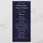 Elegant Navy Blue White Rehearsal Dinner メニュー (正面)