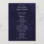 Elegant Navy Blue White Welcome Dinner メニュー (正面)