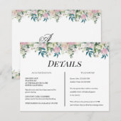 Elegant Navy Blush Pink Wedding エンクロージャーカード (正面/裏面)