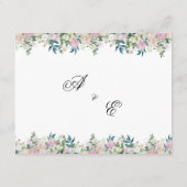 Elegant Navy Blush Pink Wedding エンクロージャーカード (裏面)