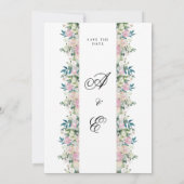 Elegant Navy Blush Pink Wedding Invitation 招待状 (裏面)