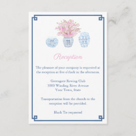 Elegant Navy & Blush Wedding Reception with Ginger エンクロージャーカード