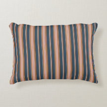 Elegant Navy Brown Pink Ticking Stripe