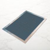 Elegant Navy Cloudy Sky 箔招待状 (回転した状態)