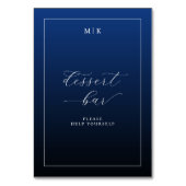 Elegant Navy Dessert Bar Sign テーブルナンバー (裏面)