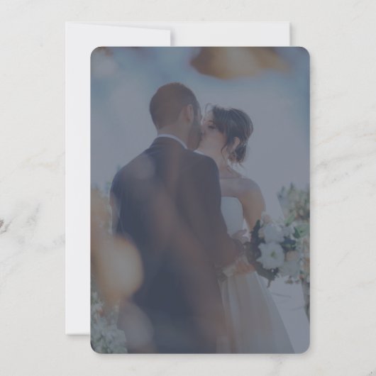 Elegant Navy Dreams: Custom Dark Blue With Photo  招待状 (裏面)