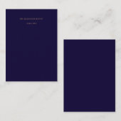 Elegant Navy Flat Place Card プレイスカード (正面/裏面)