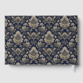 Elegant Navy Floral ゲストブック (裏面)