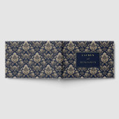 Elegant Navy Floral ゲストブック (全面)