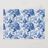 Elegant Navy Floral Border エンクロージャーカード (裏面)