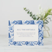 Elegant Navy Floral Border エンクロージャーカード (スタンド正面)