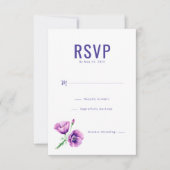 Elegant Navy Floral RSVP (正面)