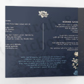 Elegant Navy Floral Tri Fold Invite 三つ折り招待状 (内部最初)