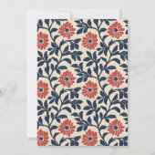 Elegant Navy Floral Wedding Invitation 招待状 (裏面)