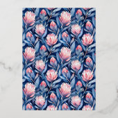 Elegant Navy Floral Wedding Invitation 箔招待状 (裏面)