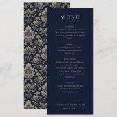 Elegant Navy Formal Menu メニュー (正面/裏面)
