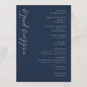 Elegant Navy Geometric Wedding Ceremony Schedule プログラム (裏面)