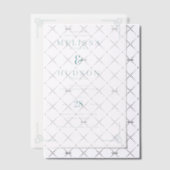 Elegant Navy Geometric Wedding Invitations ベラム紙招待状 (オフセット (招待状))