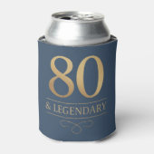 Elegant Navy & Gold 80th & Legendary Birthday 缶クーラー (缶正面)