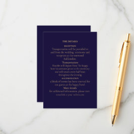 Elegant Navy& Gold Art Deco Personalized  エンクロージャーカード