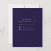 Elegant Navy& Gold Art Deco Personalized 出欠カード (正面)