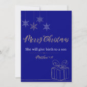 Elegant Navy & Gold Christian Christmas Card  シーズンカード (正面)