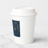 Elegant Navy Gold Christmas Pattern Paper Cups 紙コップ (左)