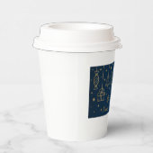Elegant Navy Gold Christmas Pattern Paper Cups 紙コップ (右)