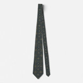Elegant Navy & Gold Geometric Pattern Tie for Men ネクタイ (正面)