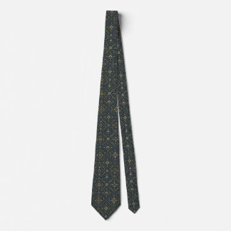 Elegant Navy & Gold Geometric Pattern Tie for Men ネクタイ