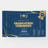 Elegant Navy & Gold Graduation Ceremony Banner 横断幕 (横)