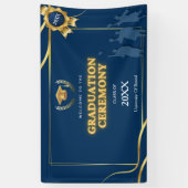 Elegant Navy & Gold Graduation Ceremony Banner 横断幕 (縦)