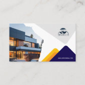 Elegant Navy & Gold Real Estate Business Card  名刺 (正面)