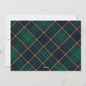 Elegant Navy Green Plaid Christmas シーズンカード (裏面)
