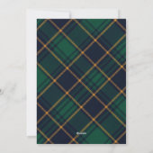 Elegant Navy Green Plaid Christmas シーズンカード (裏面)